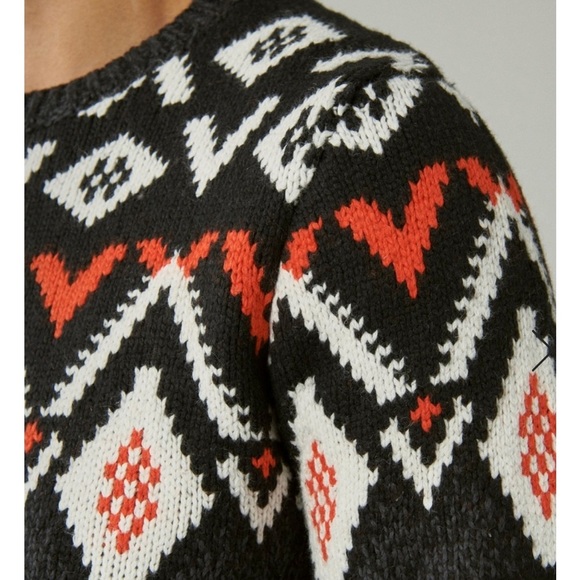 Size Medium Lucky Brand Men’s Fairisle Crew Neck Sweater - Picture 2 of 7